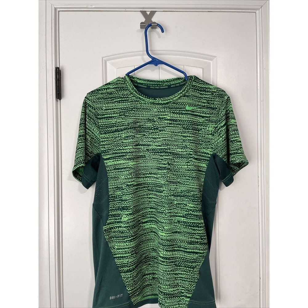 NIKE Dri Fit PERFORMANCE Athletic Training SHIRT w/ VENTED SIDES Green MEN SMALL